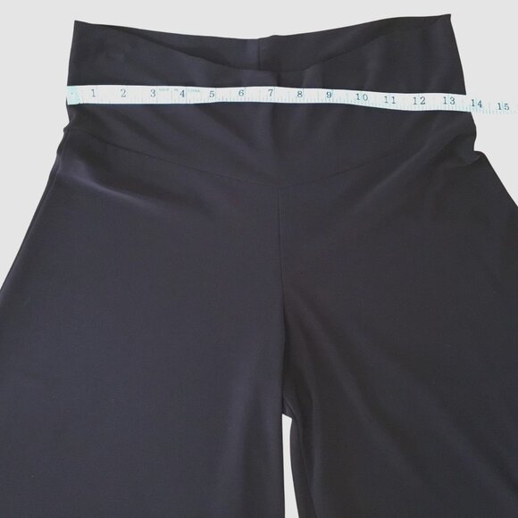 LAST TANGO 2 Pair Wide Leg Crop Pants M Black Brown Stretch Travel Minimalist - Picture 4 of 10